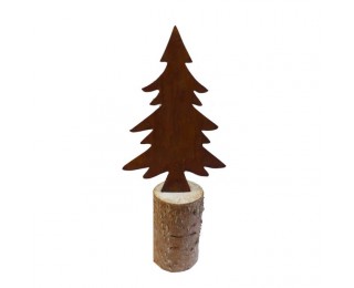 obrázek Stromeček kovový na špalku 22 cm