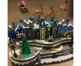 obrázek Vánoční městečko se soby pohyblivé svítící